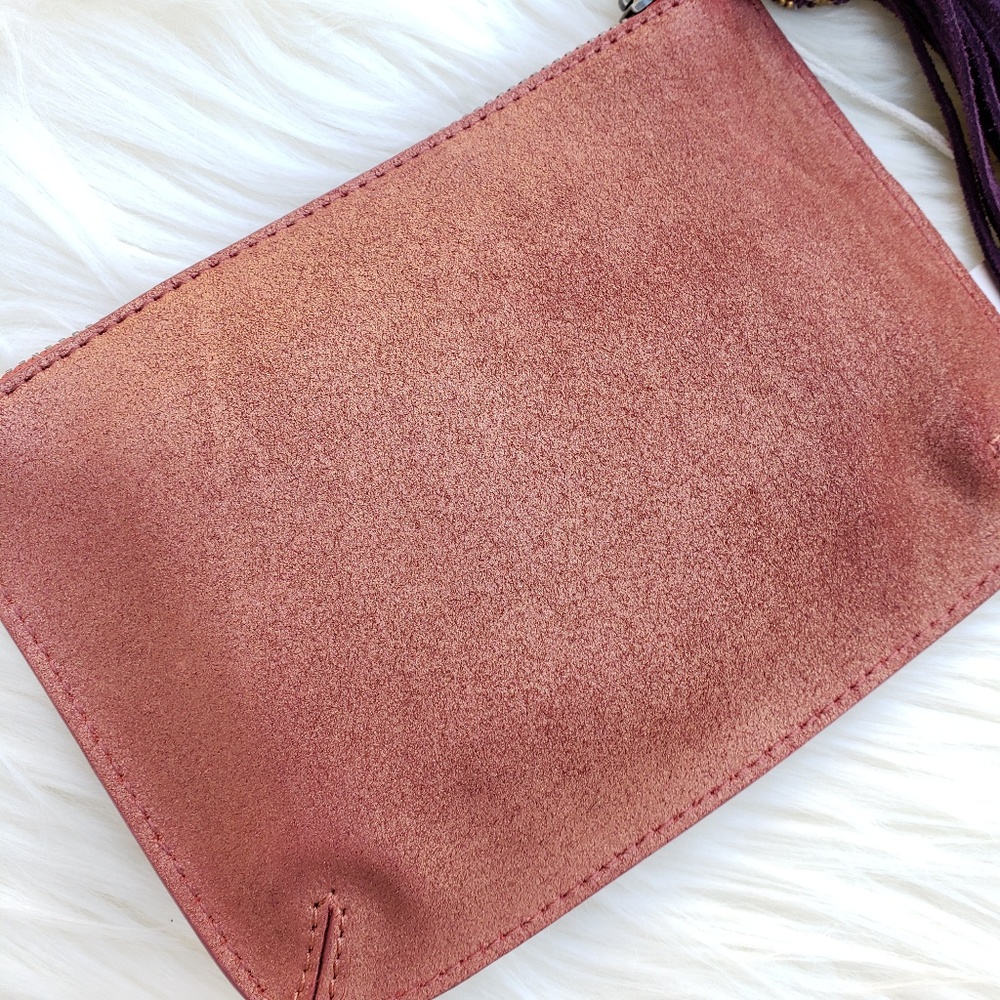 Lucky Brand Beaded Pom Pom Metallic Small Pouch - Picture 3 of 7